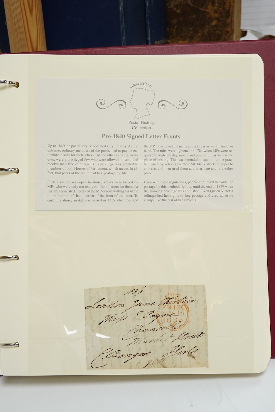 A collection of stamp albums, unmounted stamps and empty stock sheets, including a Victorian stamp album edited by Richard Senf, containing a selection of mid 19th century stamps, including an incomplete run of plated pe